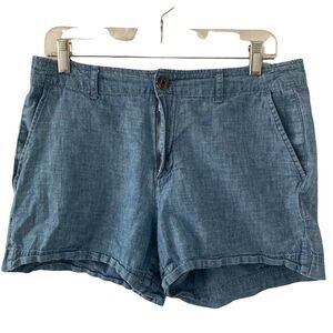 Gap Shorts Womens 10 Petite Chambray Blue Light Wash
